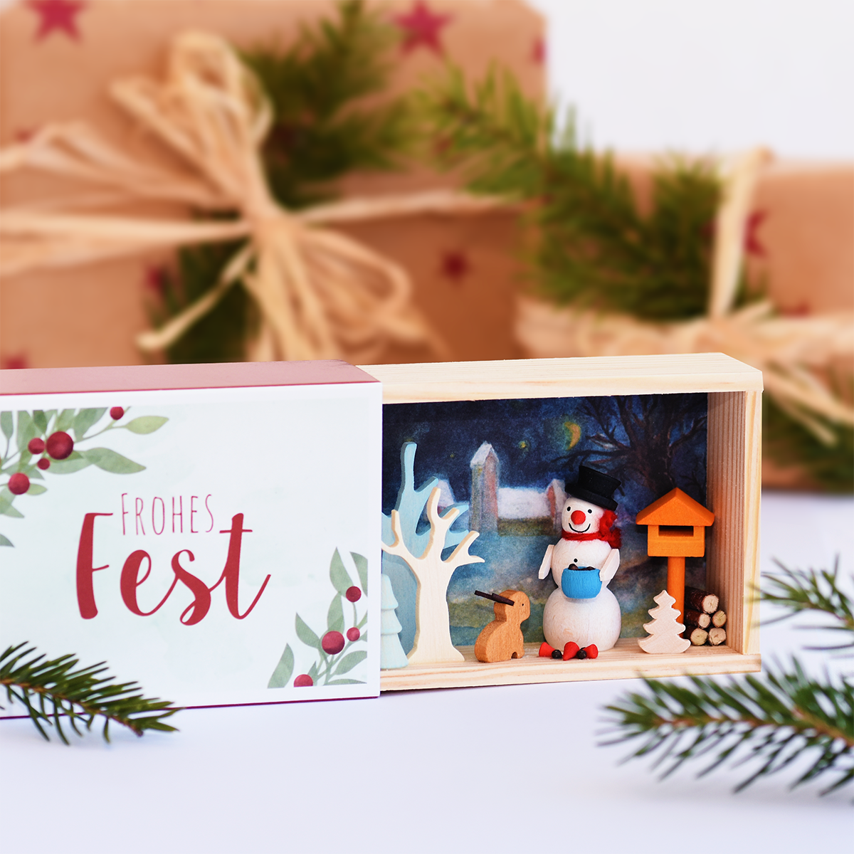 Congratulations box - Snowman Forest